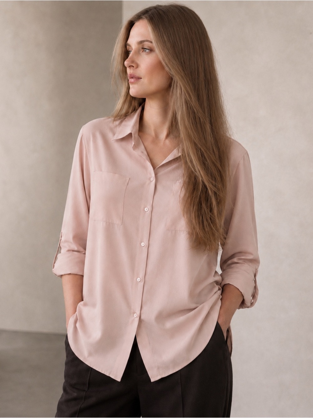 Calvin Klein Roll Sleeve Tunic Blouse 🤍 | Plus Size | Excellent Condition